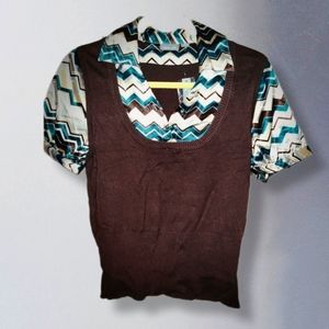 Y2K Apt 9 Layered Sweater Vest Blouse NWT, sz. Petite M